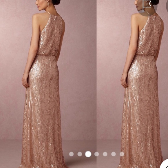 BHLDN Donna Morgan Sequin Alana Gown Size 6 - Picture 3 of 10